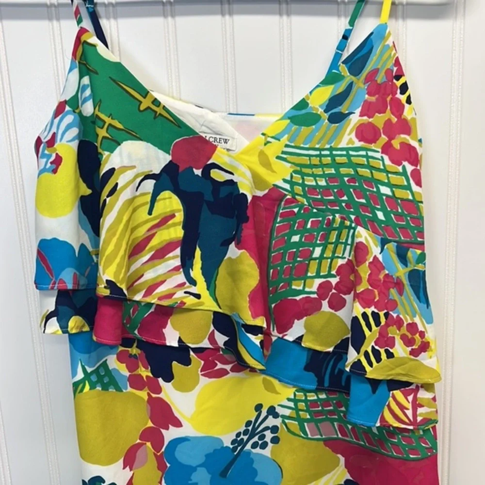 J.Crew Tropical‎ Floral Teired Strappy Dress Sz 00